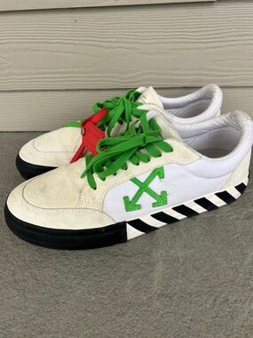 Off-White 2.0 Vulc Sneakers White Green 🔥